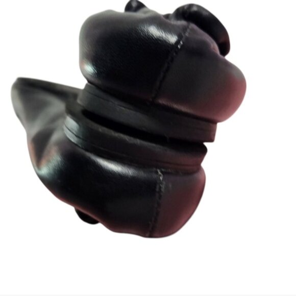 Tory Burch Black and Gold Flats with Iconic Logo - Picture 5 of 11